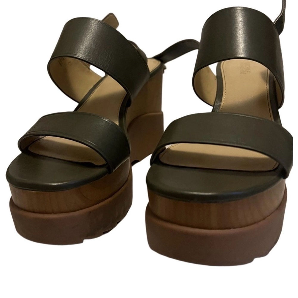 Michael Kors Black and Brown Platform Sandals